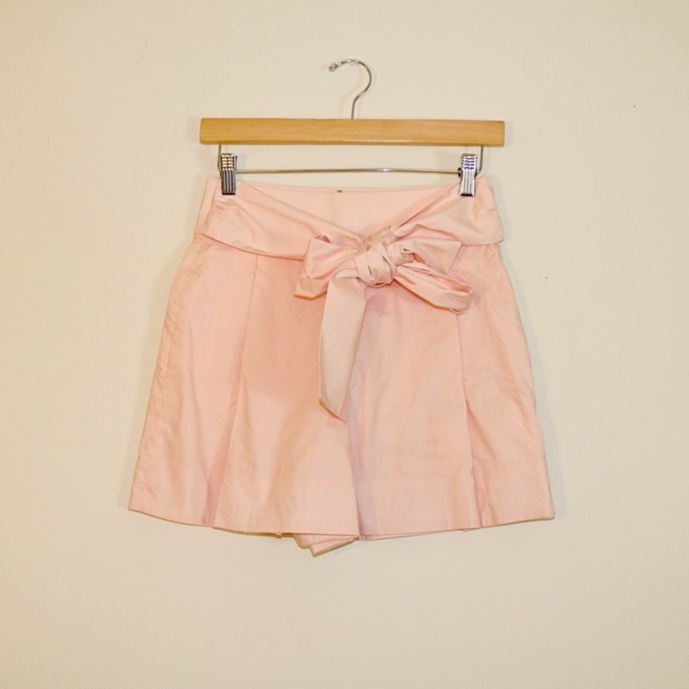 J. Crew Cotton Poplin Tie Waist Shorts in Pink - Picture 3 of 8